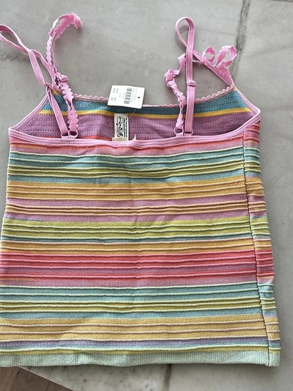 NWT LyraBird by Anthropologie Striped sparkle rainbow tank top